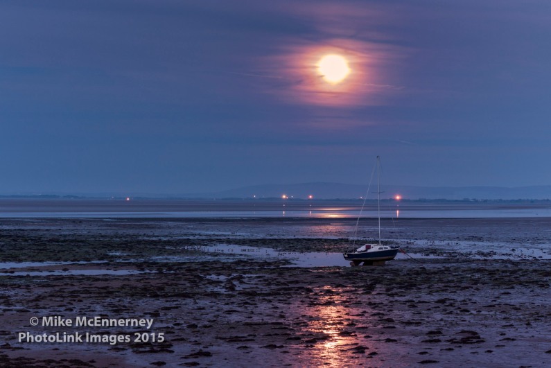 Supermoon over the Solway Firth (shame about the veil of cloud over it!)